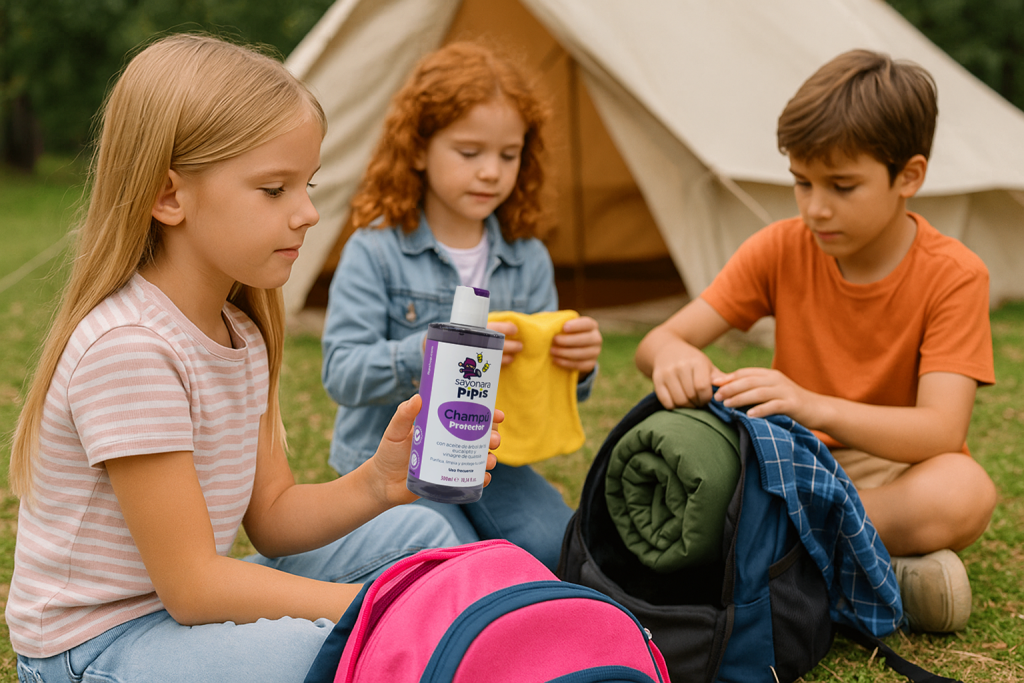 Champú protector para piojos infantil ideal para campamentos escolares
